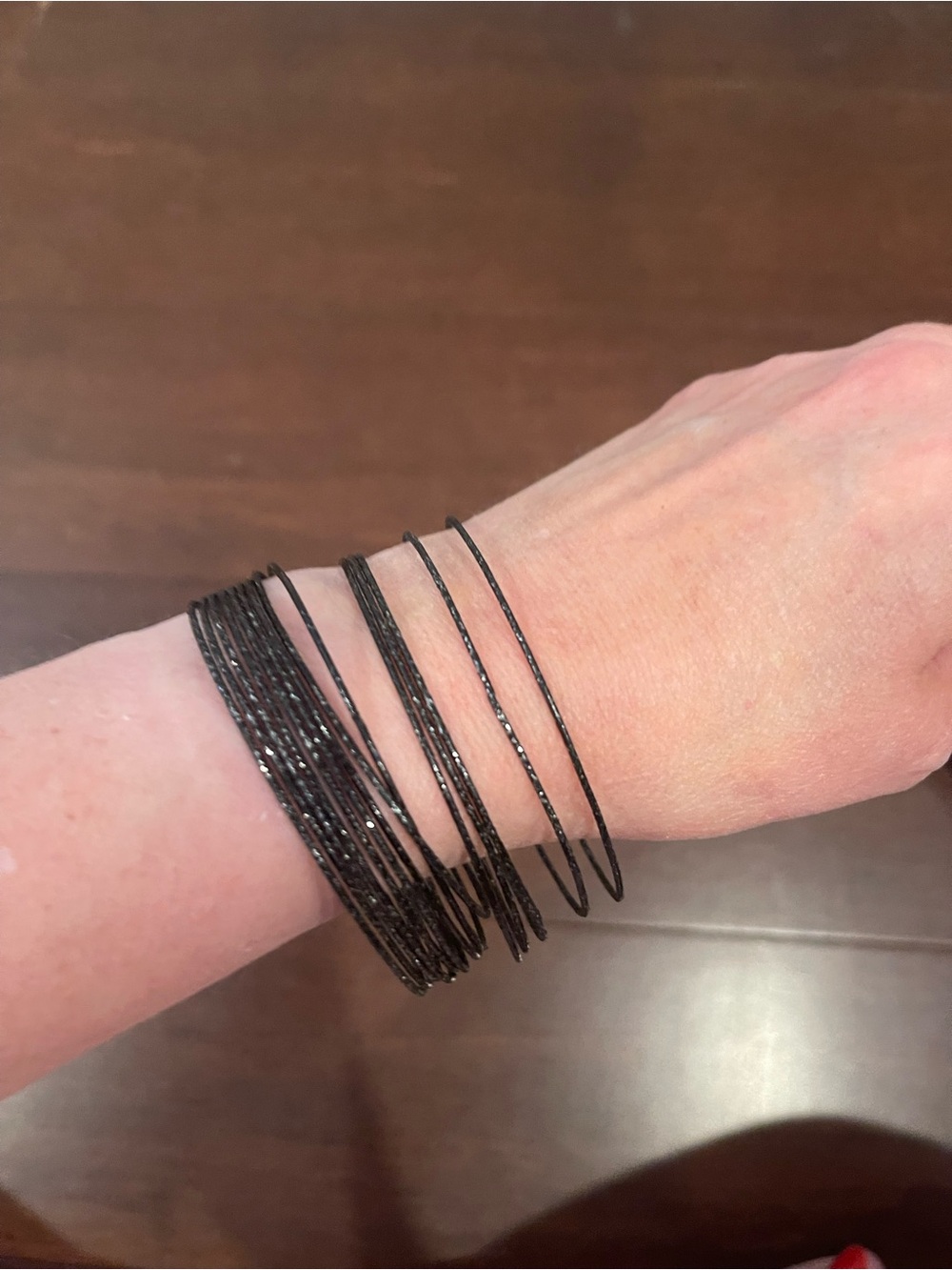 set of 14 black glitter sparkle bangle bracelets